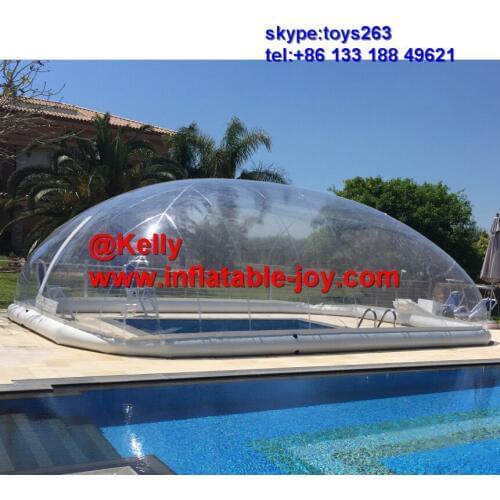 Free air shipping giant inflatable swimming pool cover tent for sale, cheap transparent inflatable tent clear tent for sale