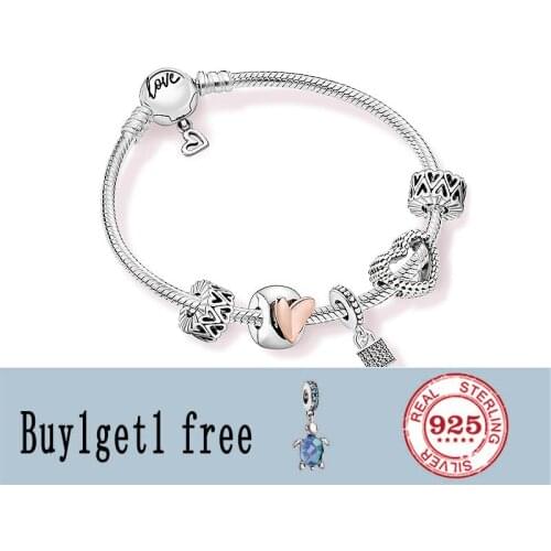 100% 925 sterling silver Spring new love key confession valentines day pandora bracelet factory wholesale female