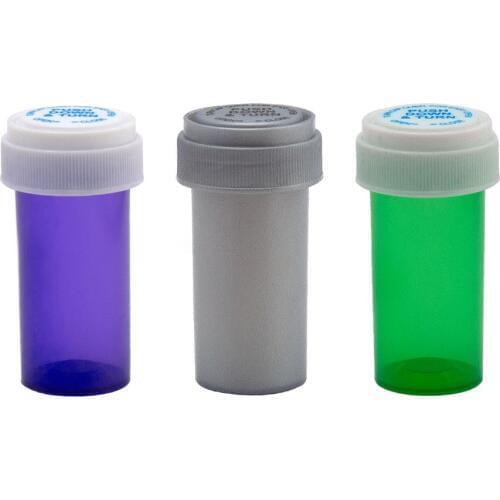 COURNOT 13 Dram Push Down &Turn Vial Container Acrylic Plastic Stroage Stash Jar Pill Bottle Case Box Herb Container Pocket Size