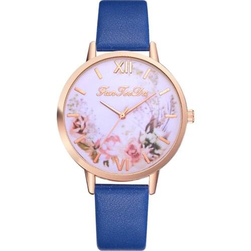 Flower Quartz Watch Stainless Steel Leather Belt Watches for Women Female Casual WristWatch Relogio Feminino Dropping Shipping