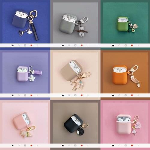 For Apple Airpods Case Wireless Bluetooth Earphone Protective Case with Light and Smooth Touch Charging Box Protection Cover