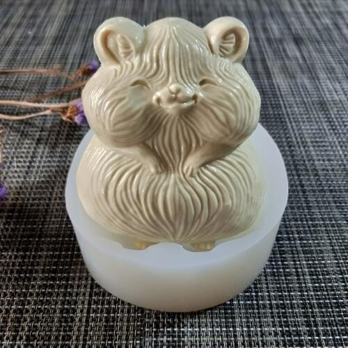 DW0133 PRZY Silicone Mold Soap Mould 3d Animals Cute Little Hamster Handmade Soap Making Molds Candle Silicone Mold Resin Clay