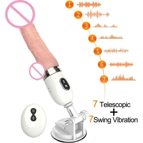 Automatic Thrusting Vibrating Dildo Sex Machine With Suction Cup Realistic Dildos Sex Toys G-spot Heating Vibrator Hands Free