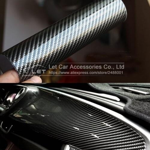Glossy Black 2D Carbon Fiber Vinyl Wrap Film DIY Car Sticker Car Decorative For Vehicle Motorcycle 2 Colors