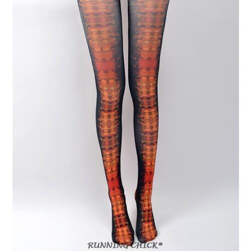 Gradient Color Printed Pantyhose Spring And Autumn Tattoo Pantyhose
