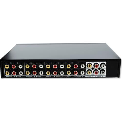 8 Ports 2 output Composite 3 RCA Video Audio AV Switch Switcher splitter Box Selector 8in 2out 8x2 for HDTV LCD DVD