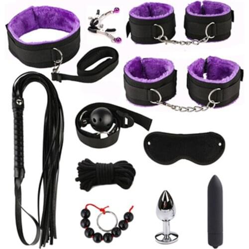 Leather Harness Adult Sex Toy Set SM Womens Bundled Sex Toys Fetish Plush Couple Flirting Toy Set couples sex toys anal bondage