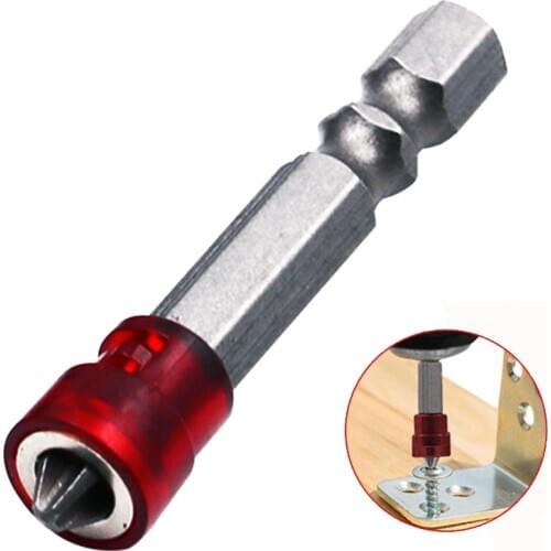1Pc 1/4" Cross Magnetic Bit Magnet Driver Hex Shank Screwdriver Bits With Magnetizer Red Head Hand Electric Screw Tool Accessory