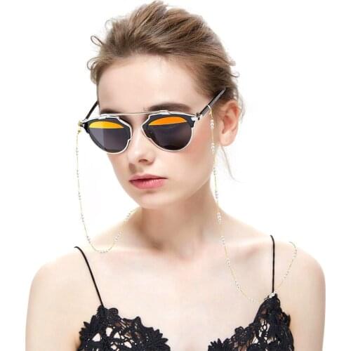 Fashion Pearl Metal Glasses Chain Reading Glasses Sunglasses Glasses Frame Neck Strap