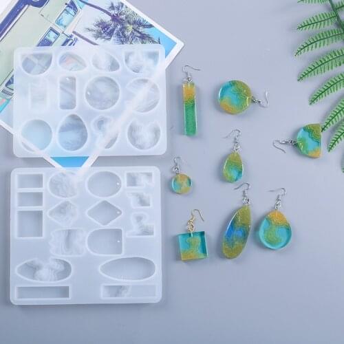 NOT AS LONG diy glue mold 3 types of island earrings pendant silicone mold personalized handmade small jewelry mirror mold