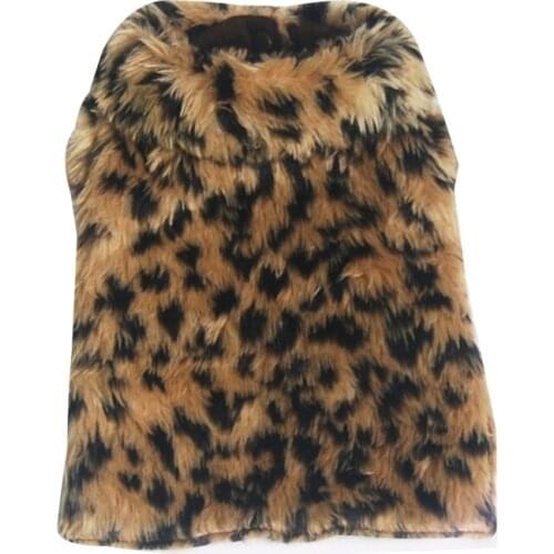 Dog Clothes Autumn Winter Leopard Cape Coat for Cats Pet Poodle Pomeranian Warm Jacket XS-XL