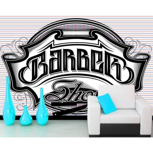 Custom papel DE parede .3d Barber shop sign murals for children room sitting room bedroom wall waterproof wallpaper