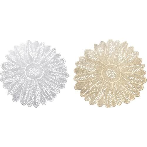 PVC Hollow Out Placemats Thermal Insulation Antiskid Table Mat Coffee Cup Pads for Home Decor dining coaster