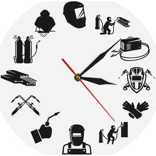 Weld Life Welder Silhouette Modern Quartz Silent Movement Wall Clock Argon Welding instruments Electric Welding Workers Gifts