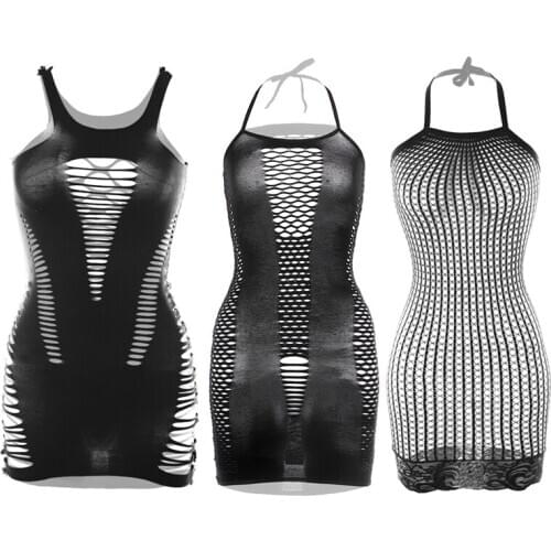 Women Sexy Lingerie Lace Babydoll Chemise Porno Sex Underwear Bare Shoulder Transparent Erotic Dress Long Sleeve Sexy Costumes