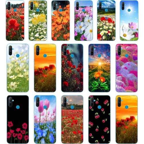 005FG Red Poppies On Black Style gift Soft Silicone Tpu Cover phone Case for OPPO A5S A7 AX7 A5 A9 2020 Reslme C3
