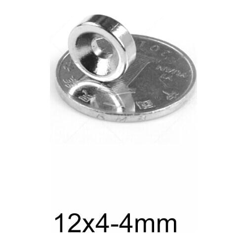 10~150PCS 12x4-4 N35 Powerful Magnetic 12*4 mm Hole 4mm Countersunk Neodymium Magnet Permanent NdFeB Magnets 12x4-4mm 12*4-4 mm