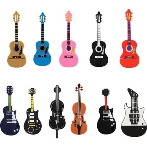 10 Styles Cartoon 64GB Cute Musical Instrument Guitar Violin USB Flash Drive 4G 8G 16G 32G 128G 256GB Pendrive USB 2.0 Usb Stick