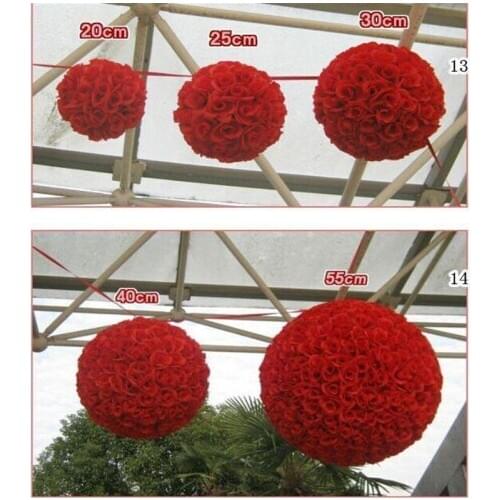 16Inch 40cm Wedding silk Pomander Kissing Ball flower ball decorate artificial flower for wedding garden market decoration