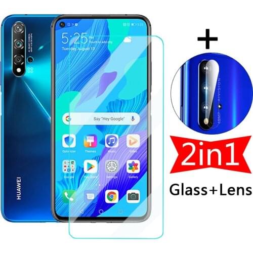 2 in 1 Screen Protective Glass for Huawei Nova 5T Tempered Protector + Camera Lens Film on Nova 6 7 se 6se 7se 7i