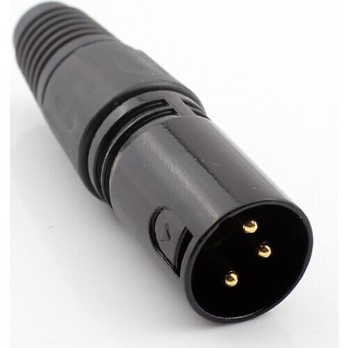 4PCS 3 pin XLR male jack Audio Cable Connector MIC Gold Plated Plug