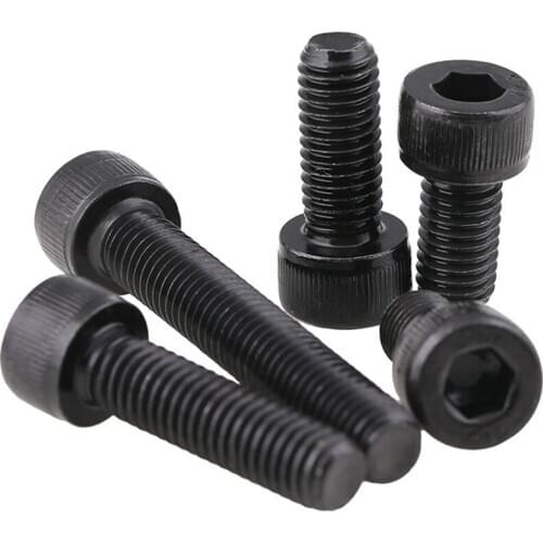 5-20Pcs DIN912 Metric Thread M4 M5 Black Grade 12.9 Carbon Steel Hex Socket Head Cap Screw Bolts Length 4/5/6/8/10/12/14-90mm