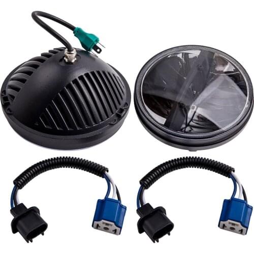 7" Round LED Headlights Hi&Lo Beam Pair For Jeep Wrangler JK TJ 1997-2018