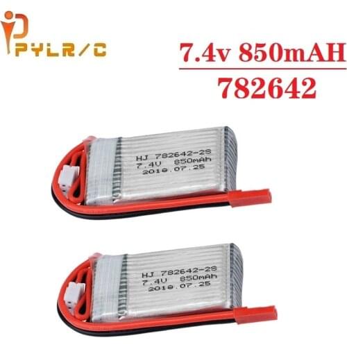 1-5pcs 7.4v 850mah 782642 lipo battery For WLtoys V912 V262 V353 BQ202 RC drone Quadcopter Helicopter Spare Parts