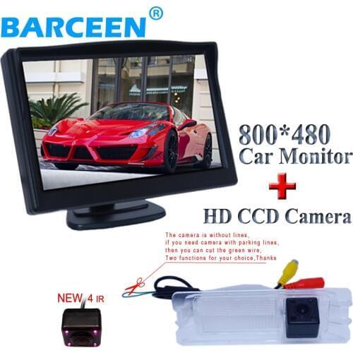 170 angle car rear view camera 4 ir with car lcd display 5" suitable for Nissan March for Renault Logan for Renault Sandero