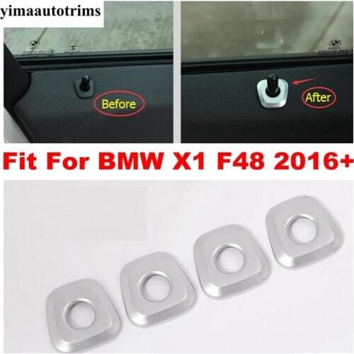Auto Door Lock Buckle Plastic Protective Sequins Decoration Cover Kit For BMW X1 F48 2016 - 2020 Matte Interior Refit Kit