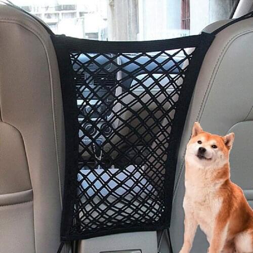 Car Dog Pet Barrier Guard Back Seat Front Seat Barrier, Heavy Duty Car Dog Barrier Vehicle Backseat Mesh Universal Fit