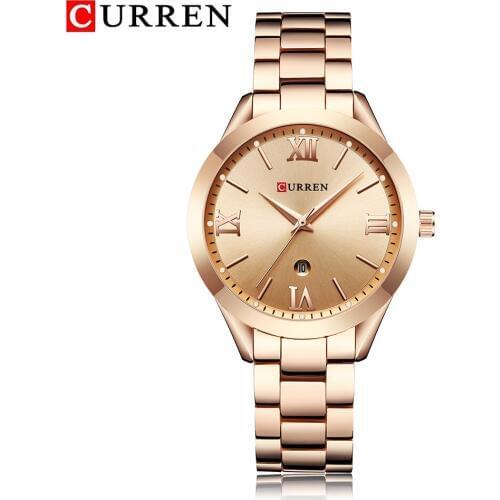CURREN Women Watches Luxury Elegant Ladies Stainless Steel Watch Female Clock Analog Quartz Round WristWatches Relogio Feminino