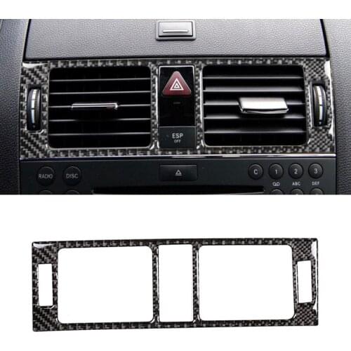 For Mercedes Benz C Class W204 2007 - 2010 Car Carbon Fiber Side / Center Control Air Conditioning Air Vent Outlet Cover Trim