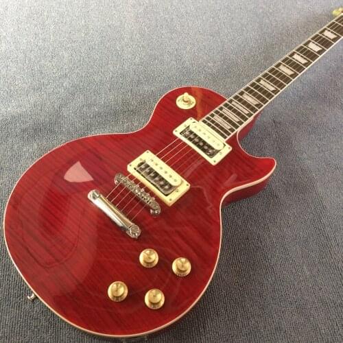 Free delivery, high quality electric guitar, tiger Flame Maple top, Wine electric guitar rosewood fingerboard，frets binding