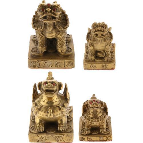 Chinese Copper Brave Troops Lucky Fortune Wealth Home Decoration Pi Xiu Brass Feng Shui Furnishing Articles