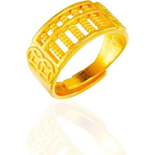 24k Gold Rings for Women Abacus Money Engagement Rings for Women Creative Couples Gold Rings Fashion Jewelry Gift
