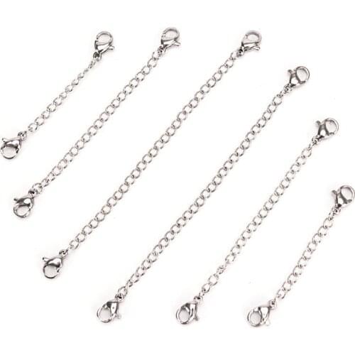 2Pcs Extension Chain Suit For Necklace Bracelet Anklet Fine Jewelry Findings For DIY Jewelry Making Tools 50mm/75mm/100mm