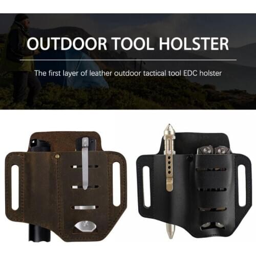 Leather Sheath for Leatherman Multitool Sheath EDC Pocket Organizer with Key Holder for Pocket Tactical Belt and Flashlight