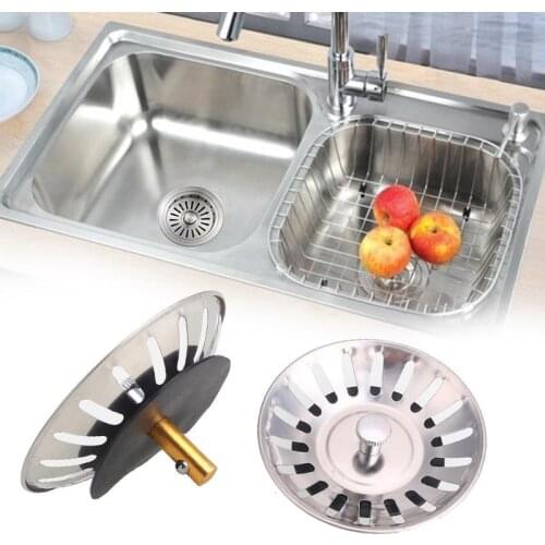 Stainless Steel Kitchen Sink Filter Plug Trash Plug Sink Filter Bathroom Kitchen Basin Sink Drain Deodorant Accessories