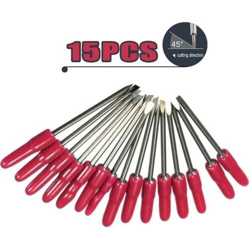15Pcs 45degree for Graphtec CB09 Vinyl Cutter Plotter Blades CB09U Silhouette Cameo Craftrobo Cutting Knife