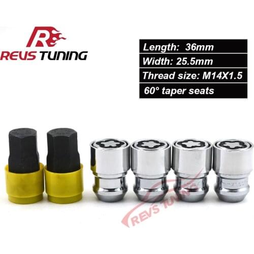 M14X1.5 4Nuts+2Adapter High Quality Anti-theft Security Car Alloy Wheel Rim Locking Lock Lug Nuts