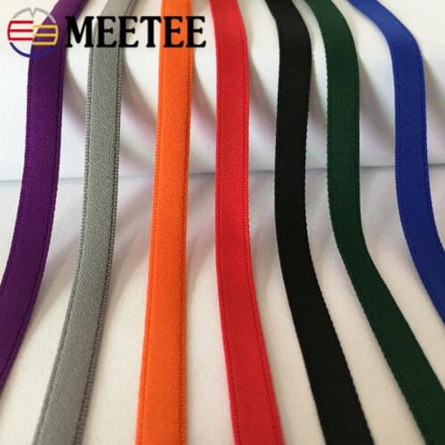 Meetee 21Meters 10mm Solid Color Jacquard Webbing Trims for Apparel Strap Nylon Lace Ribbon DIY Clothing Sewing Accessories