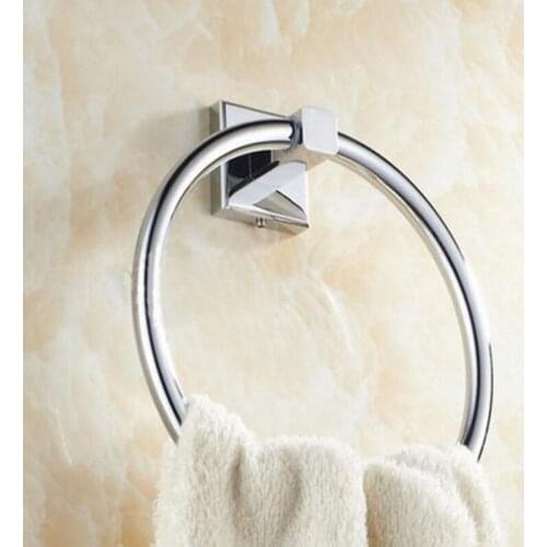 Wall-Mounted Towel Ring Round Hanger Towel Holder Rack Stainless Steel Hanging Towel Bar Bathroom Accessories Hardware Fixture