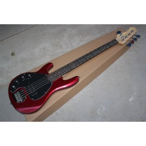 2016 new + factory + left handed Music Man bass metallic red lefty music man StingRay 5 strings ernie ball bass Free Shipping