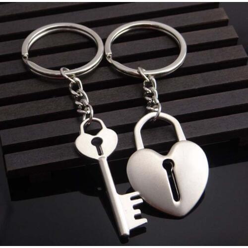 Novelty Chaveiro Couple Keychain Lovers Heart Key Chain Ring Llaveros Casual Trinket Jewelry Valentines Day Wedding Gift
