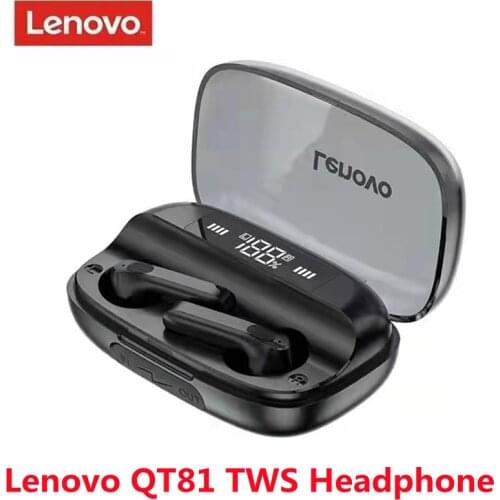 Lenovo QT81 Headphone Wireless Earphone Stereo Sound Headset Touch Button with 1200mAh Charging Case Mobile power Bluetooth5.1