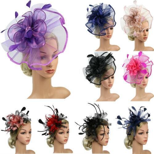 New Fashion Womens Cocktail Party Hat Womens Sinamay Fascinator Wedding Church Kentucky Derby Dress
