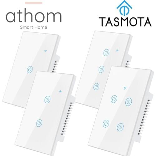 ATHOM US switch pre flashed tasmota ESP8266 based WiFi switch touch key 1 gang 2 gang