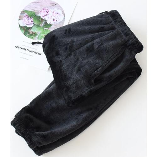 Pajama pants men loose coral velvet trousers autumn winter flannel home warm pants thick loose soft velvet home pants