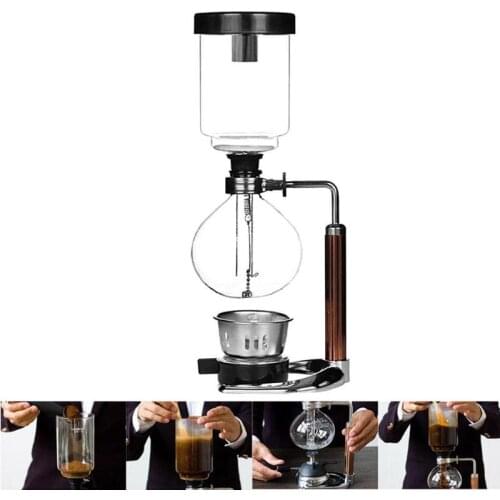 3 Cups Manual Syphon Coffee Maker Pot Hand Glass Vacuum Coffee Maker Brewer Heat-resistant Siphon Coffee Machine Filter
